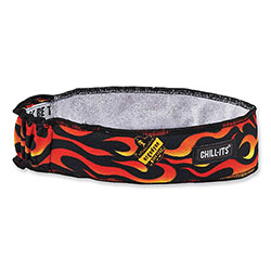 Ergodyne Chill-Its 6605 High-Performance Terry Cloth Sweatband, Cotton Terry Cloth, One Size, Flames