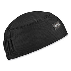 Ergodyne Chill-Its 6630 High-Performance Terry Cloth Skull Cap, Polyester, One Size Fits Most, Black