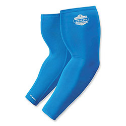 Ergodyne Chill-Its 6690 Performance Knit Cooling Arm Sleeve, Polyester/Spandex, Large, Blue, 2 Sleeves