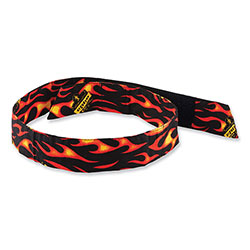 Ergodyne Chill-Its 6705 Cooling Embedded Polymers Hook and Loop Bandana Headbnd, One Size Fit Most, Flames
