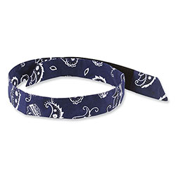 Ergodyne Chill-Its 6705 Cooling Embedded Polymers Hook and Loop Bandana Headband, One Size, Navy Western