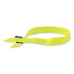 Ergodyne Chill-Its 6705 Cooling Embedded Polymers Hook and Loop Bandana Headband, One Size Fits Most, Lime