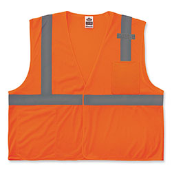 Ergodyne GloWear 8210HL Class 2 Economy Mesh Hook and Loop Vest, Polyester, Large/X-Large, Orange