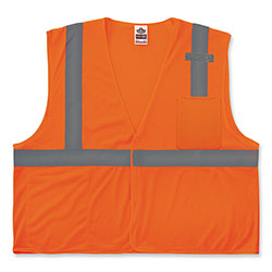 Ergodyne GloWear 8210HL-S Single Size Class 2 Economy Mesh Vest, Polyester, Medium, Orange