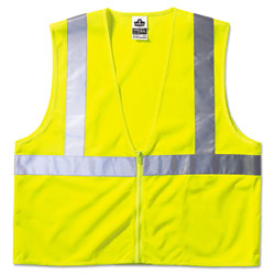 Ergodyne GloWear® 8210Z Class 2 Economy Vest with Pocket, Zipper Closure, L/XL, Lime