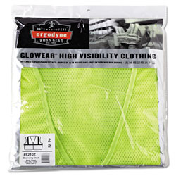 Ergodyne GloWear® 8210Z Class 2 Economy Vest with Pocket, Zipper Closure, 2XL/3XL, Lime