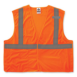 Ergodyne GloWear 8215BA-S Single Size Class 2 Economy Breakaway Mesh Vest, Polyester, X-Large, Orange
