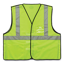 Ergodyne GloWear 8216BA Class 2 Breakaway Mesh ID Holder Vest, Polyester, Large/X-Large, Lime