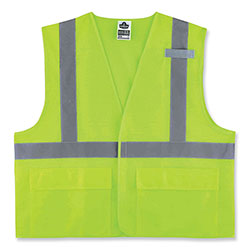 Ergodyne GloWear 8220HL Class 2 Standard Mesh Hook and Loop Vest, Polyester, Large/X-Large, Lime