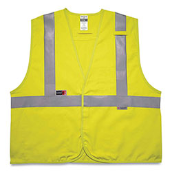Ergodyne GloWear 8261FRHL Class 2 Dual Compliant FR Hook and Loop Safety Vest, Small/Medium, Lime
