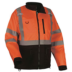 Ergodyne GloWear 8351 Class 3 Hi-Vis Windbreaker Water-Resistant Jacket, Small, Orange