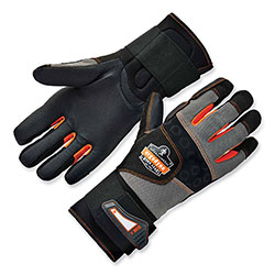 Ergodyne ProFlex 9012 Certified AV Gloves + Wrist Support, Black, Medium, Pair