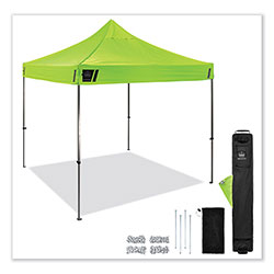 Ergodyne Shax 6000 Heavy-Duty Pop-Up Tent, Single Skin, 10 ft x 10 ft, Polyester/Steel, Lime