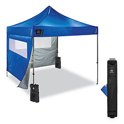 Ergodyne Shax 6052 Heavy-Duty Tent Kit + Mesh Windows, Single Skin, 10 ft x 10 ft, Polyester/Steel, Blue