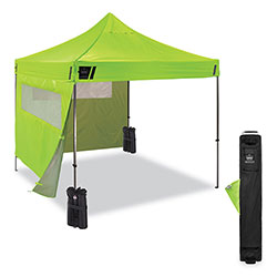 Ergodyne Shax 6052 Heavy-Duty Tent Kit + Mesh Windows, Single Skin, 10 ft x 10 ft, Polyester/Steel, Lime