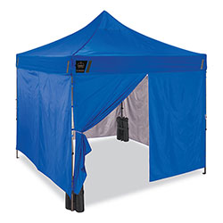 Ergodyne Shax 6053 Enclosed Pop-Up Tent Kit, Single Skin, 10 ft x 10 ft, Polyester/Steel, Blue