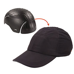 Ergodyne Skullerz 8947 Lightweight Baseball Hat and Bump Cap Insert, Medium/Large, Black