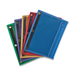 Esselte Mesh Binder Pockets, 10.5 x 7.5, Assorted Colors