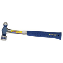 Estwing Ball Pein Hammer, Straight Blue Shock Reduction Grip® Handle, 10.75 in Overall L, 12 oz Steel Head