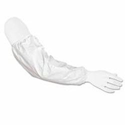 Extensis Disposable Sleeves, 18 in Long, Serged Closure, White