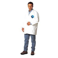 Extensis Tyvek® Lab Coats No Pockets Knee Length, Medium, White