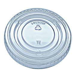 Fabri-Kal Kal-Clear/Nexclear Drink Cup Lids, Flat No-Slot, Fits 9 to 10 oz Cold Cups, Clear, 2,500/Carton