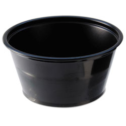Fabri-Kal Portion Cups, 2 oz, Black, 250/Sleeve, 10 Sleeves/Carton
