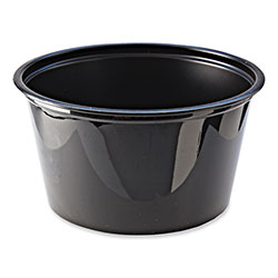 Fabri-Kal Portion Cups, 4 oz, Black, 125/Sleeve, 20 Sleeves/Carton