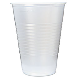 Fabri-Kal RK Ribbed Cold Drink Cups, 16 oz, Translucent, 50/Sleeve, 20 Sleeves/Carton