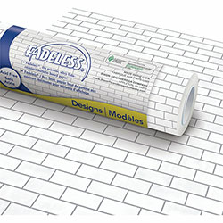 Fadeless Bulletin Board Paper Rolls, 48 inWidth x 50 ft Length, 1 Roll, White Subway Tile, Paper