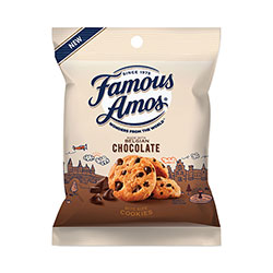 Famous Amos® Famous Amos Cookies, Chocolate Chip, 2 oz Bag, 36/Carton