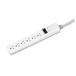 Fellowes Basic Home/Office Surge Protector, 6 AC Outlets, 6 ft Cord, 450 J, Platinum