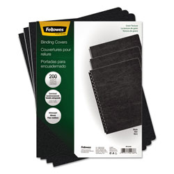 Fellowes Expressions Classic Grain Texture Presentation Covers for Binding Systems, Black, 11.25 x 8.75, Unpunched, 200/Pack