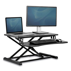 Fellowes Corsivo Sit-Stand Workstation, 31.5 in x 24.25 in x 16 in, Black