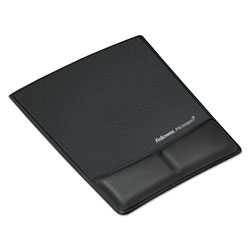 Fellowes Ergonomic Memory Foam Wrist Rest with Attached Mouse Pad, 8.25 x 9.87, Black