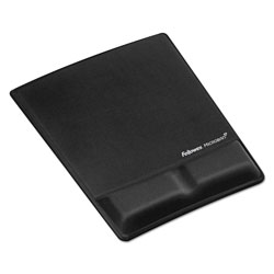 Fellowes Ergonomic Memory Foam Wrist Support with Attached Mouse Pad, 8.25 x 9.87, Black