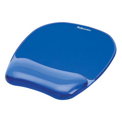 Fellowes Gel Crystals Mouse Pad with Wrist Rest, 7.87 x 9.18, Blue