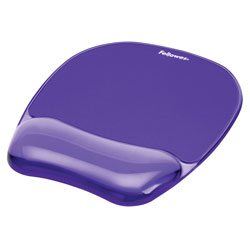 Fellowes Gel Crystals Mouse Pad with Wrist Rest, 7.87 x 9.18, Purple