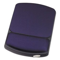 Fellowes Gel Mouse Pad with Wrist Rest, 6.25 x 10.12, Black/Sapphire