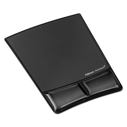 Fellowes Gel Wrist Support with Attached Mouse Pad, 8.25 x 9.87, Black
