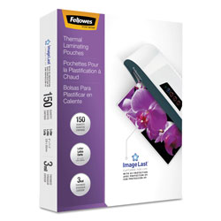Fellowes ImageLast Laminating Pouches with UV Protection, 3 mil, 9 in x 11.5 in, Clear, 150/Pack