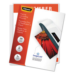 Fellowes ImageLast Laminating Pouches with UV Protection, 5 mil, 9 in x 11.5 in, Clear, 100/Pack