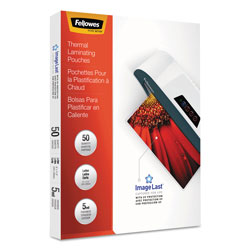 Fellowes ImageLast Laminating Pouches with UV Protection, 5 mil, 9 in x 11.5 in, Clear, 50/Pack