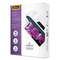Fellowes ImageLast Laminating Pouches with UV Protection, 3 mil, 9 in x 11.5 in, Clear, 200/Pack