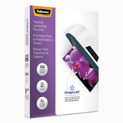 Fellowes ImageLast Laminating Pouches with UV Protection, 3 mil, 9 in x 11.5 in, Clear, 100/Pack