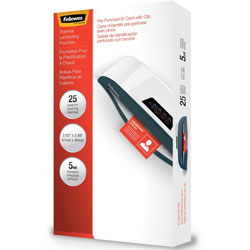 Fellowes Laminating Pouches, 5 mil, 3.88 in x 2.63 in, Gloss Clear, 25/Pack