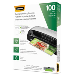 Fellowes Laminating Pouches, 5 mil, 9 in x 11.5 in, Gloss Clear, 100/Pack