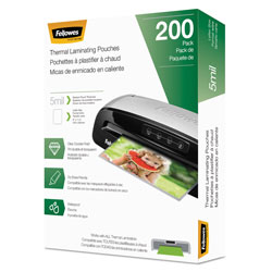 Fellowes Laminating Pouches, 5 mil, 9 in x 11.5 in, Gloss Clear, 200/Pack