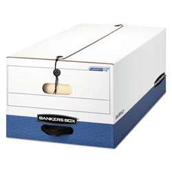 Fellowes LIBERTY Heavy-Duty Strength Storage Boxes, Legal Files, 15.25 in x 24.13 in x 10.75 in, White/Blue, 4/Carton