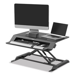 Fellowes Lotus LT Sit-Stand Workstation, 34.38 in x 28.38 in x 7.62 in, Black